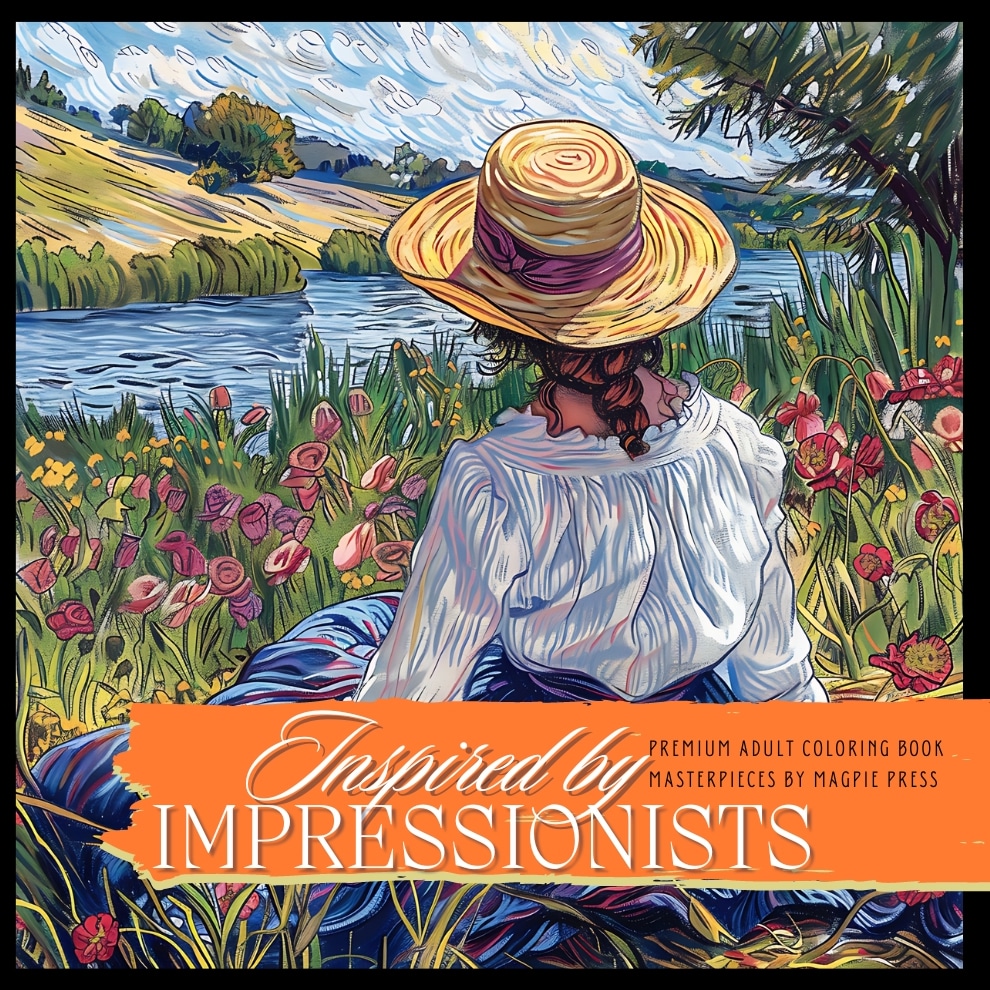 Inspired by Impressionists Vol 1 ADHD Friendly Adult Fine Art Adult Coloring Book